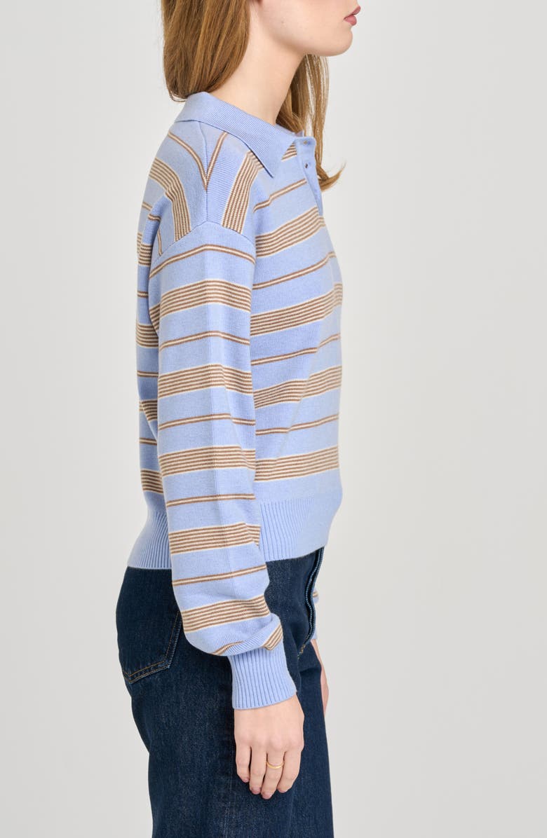 WAYF Carter Stripe Polo Sweater, Alternate, color, Blue Stripe