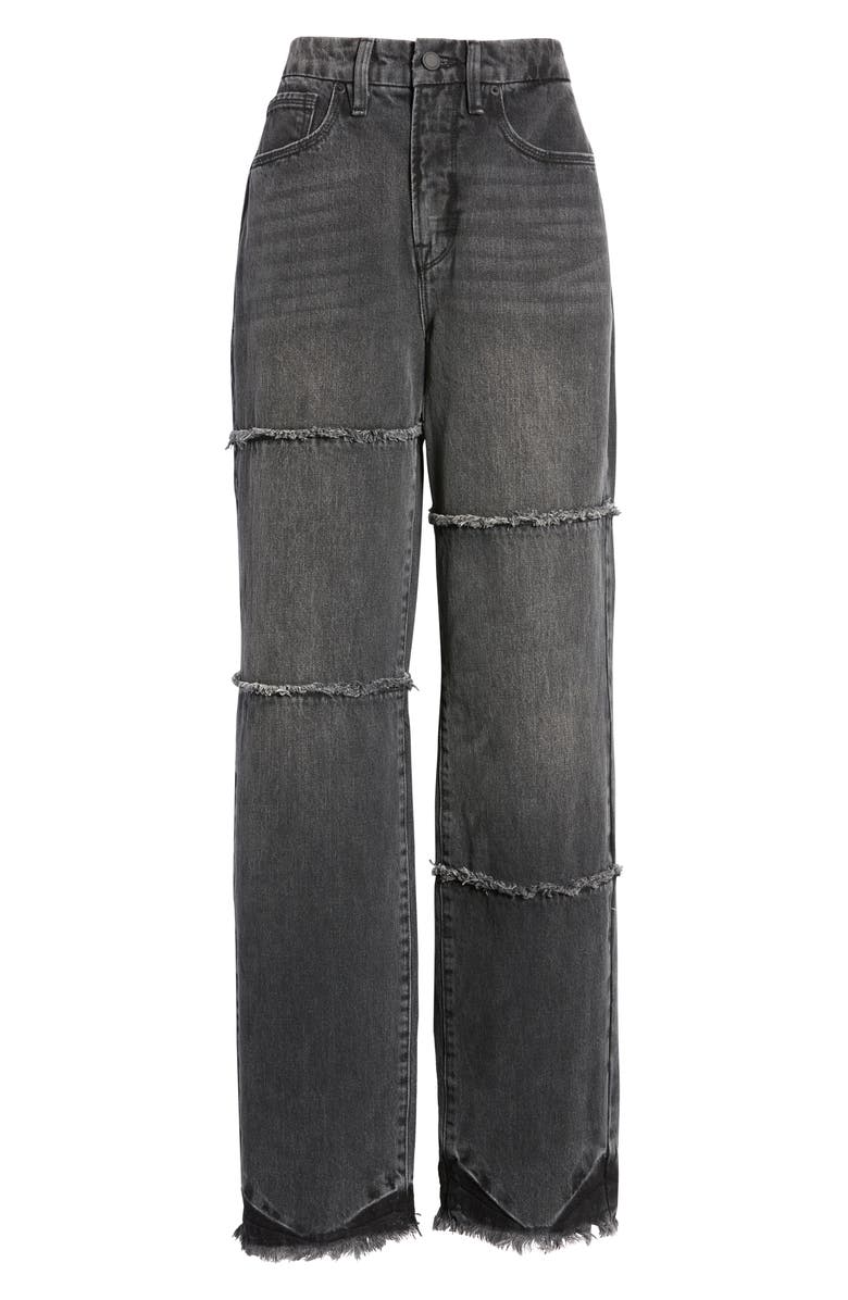 Good American Good '90s Fray Hem Straight Leg Jeans, Alternate, color,