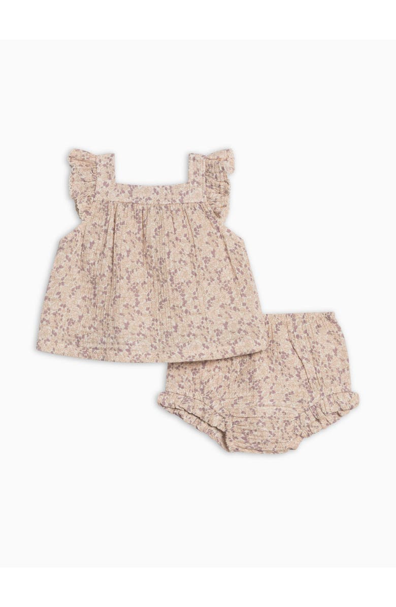 KENDI by Colored Organics Organic Colette Muslin Tank and Bloomer Set, Alternate, color, Vionna Floral / Shell + Fog