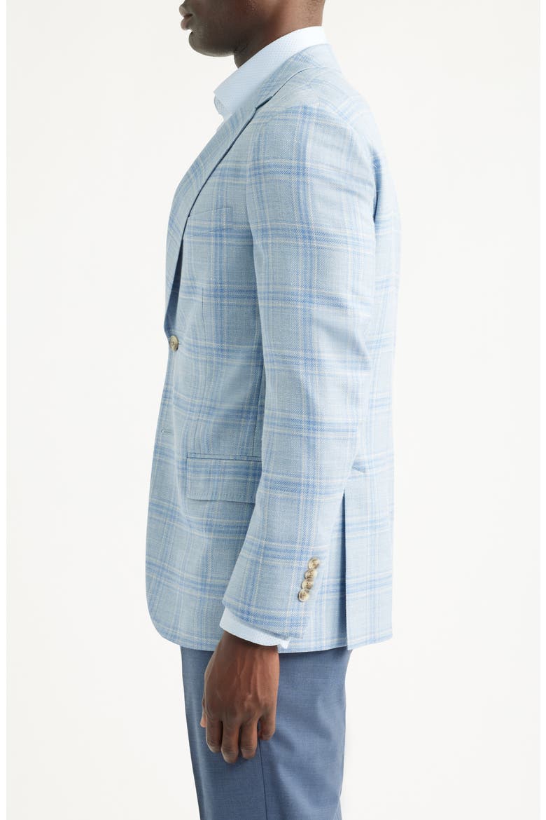 Hyperlight Soft Light Blue Plaid Wool & Silk Blend Sport Coat, Alternate, color, LIGHT BLUE