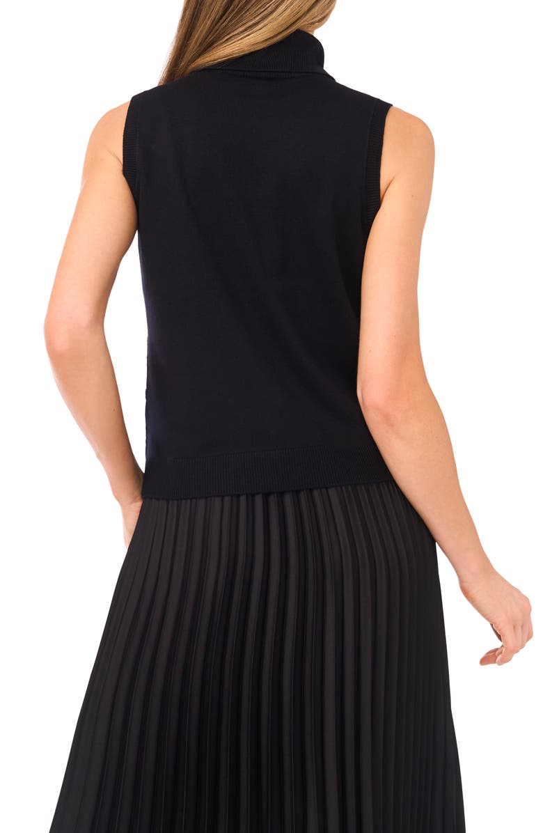 Halogen<sup>®</sup> Sequin Turtleneck Sleeveless Sweater, Alternate, color, Rich Black