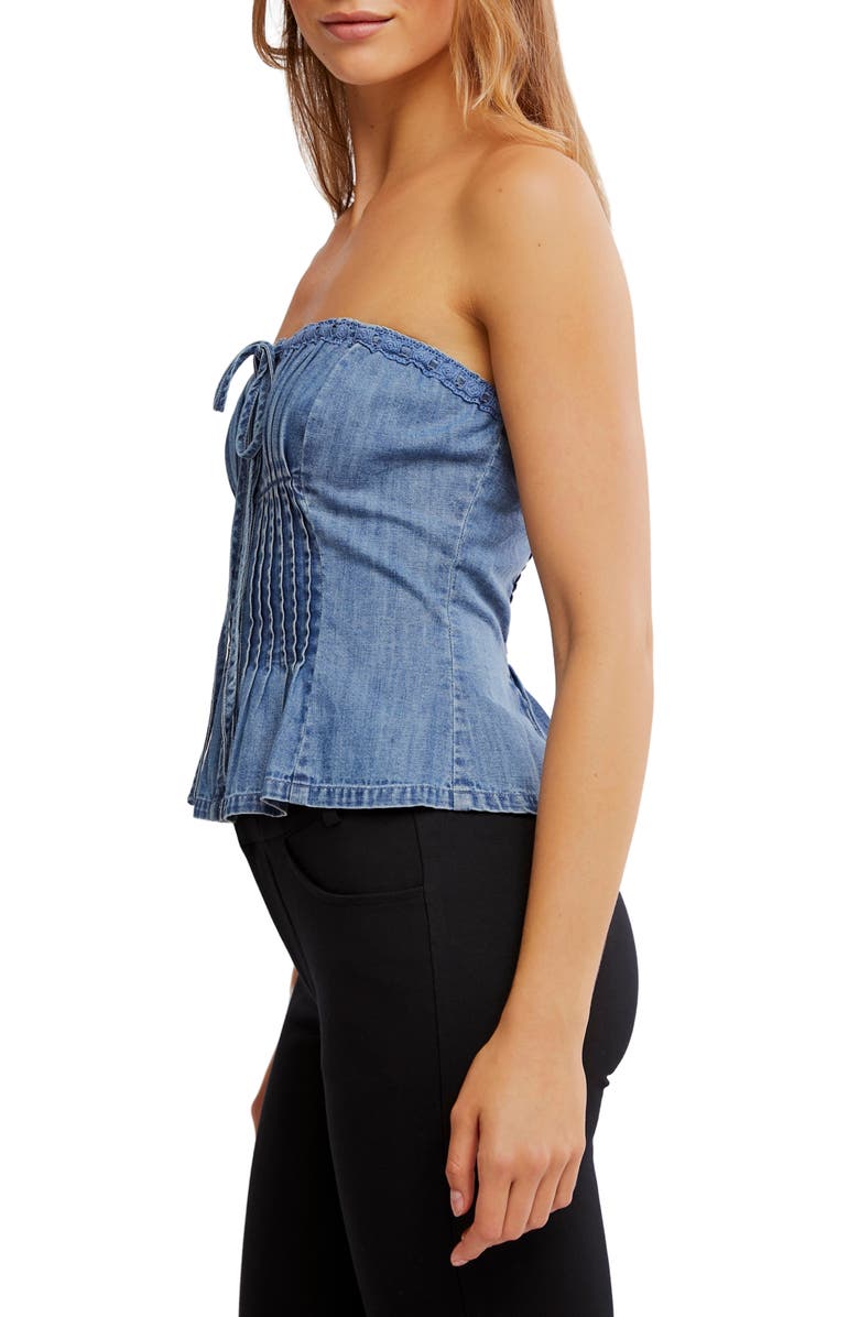 Wink Wink Denim Strapless Top