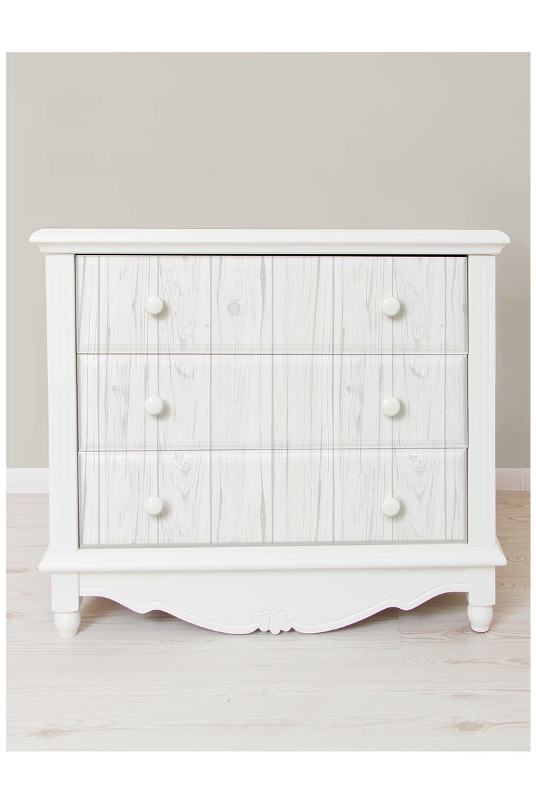 White Barn Wood Peel & Stick Wallpaper, Alternate, color, WHITE