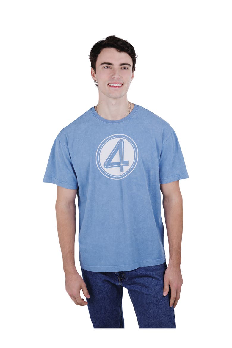 Fantastic Four Cosplay Short Sleeve T-Shirt, Alternate, color, Mottled Blue F4
