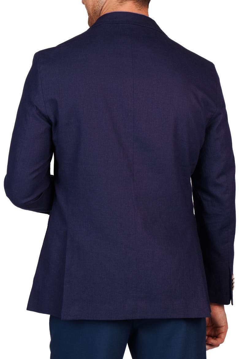 Linen Blend Sport Coat, Alternate, color, NAVY