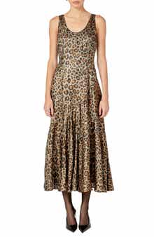 Leopard Print Ruffle Hem Dress