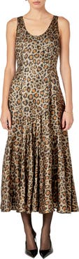 Endless Rose Leopard Print Ruffle Hem Dress