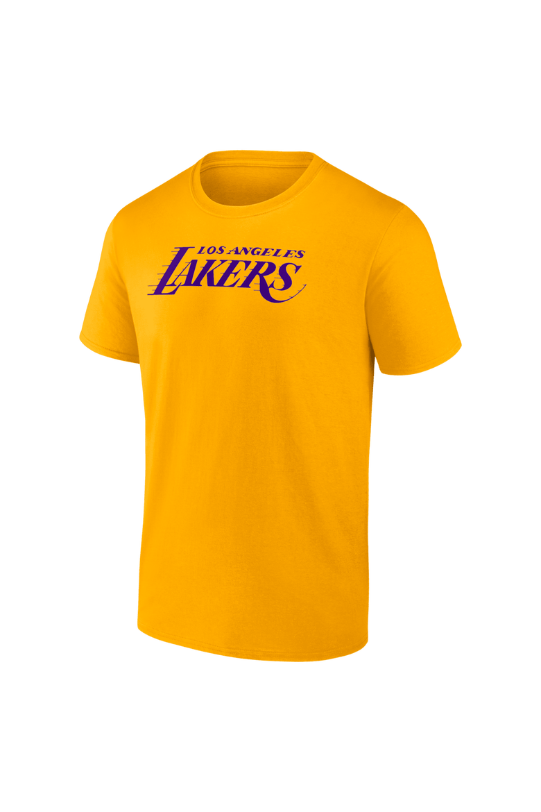 Men's Logo Athletic Gold Los Angeles Lakers Wordmark T-Shirt, Alternate, color, Gold