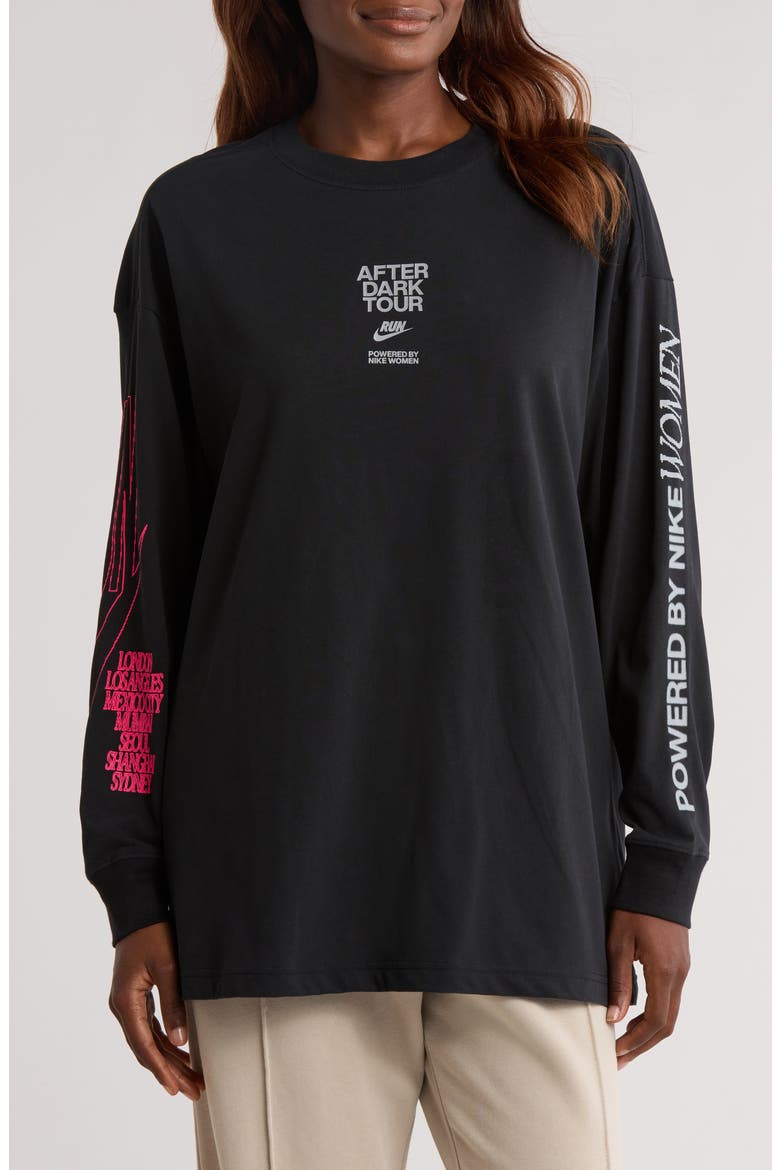After Dark Tour Oversized Long-Sleeve Graphic T-Shirt (Women