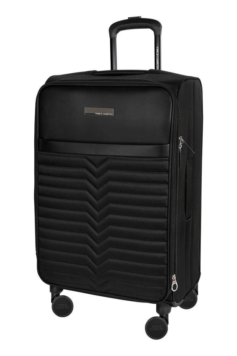 Shauna 24" Softshell Spinner Suitcase, Main, color, BLACK