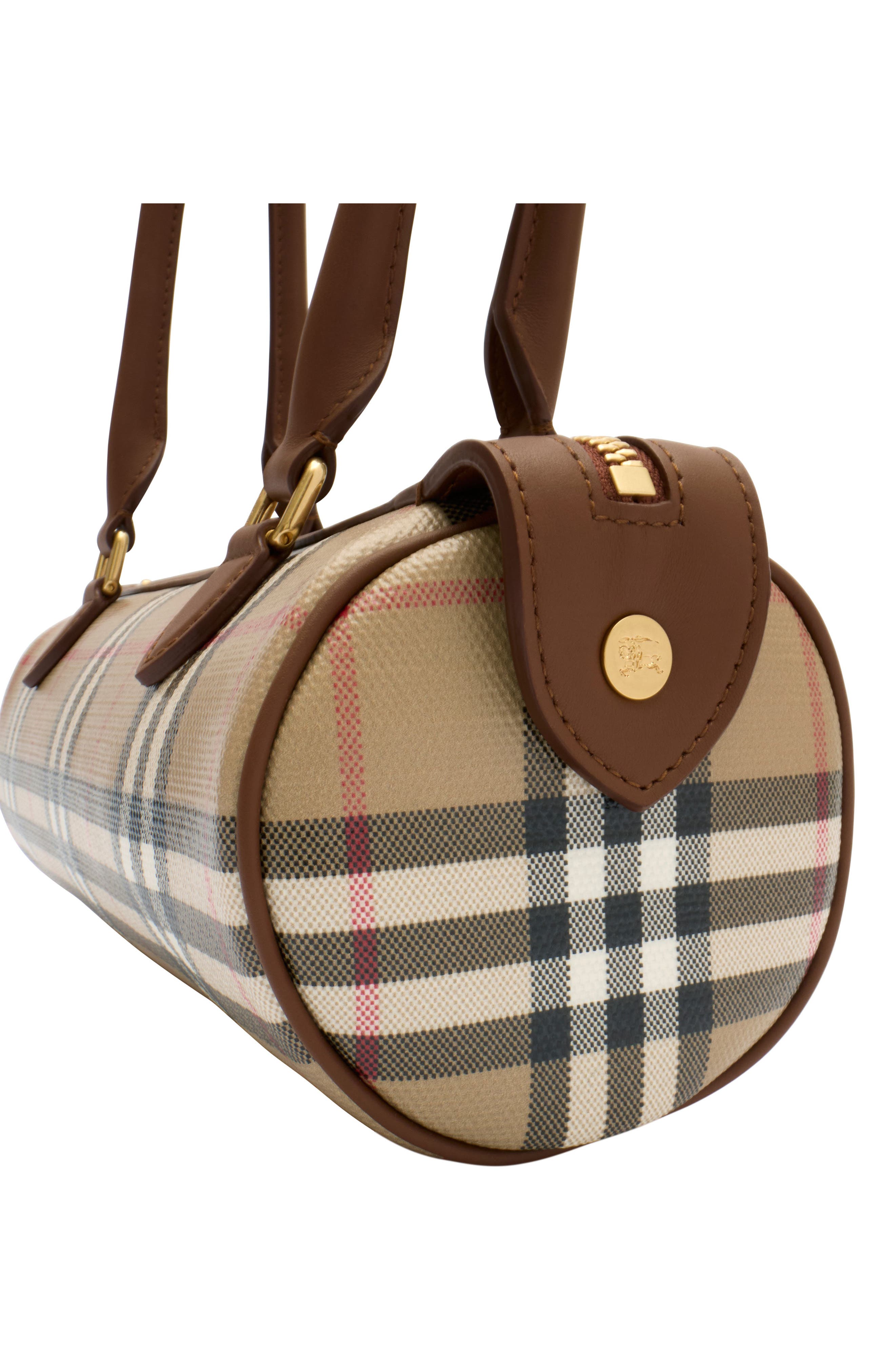 Check Mini Barrel Bag, Alternate, color, ARCHIVE BEIGE