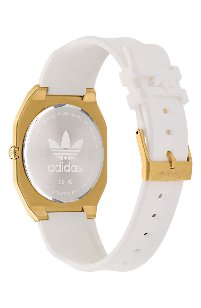 adidas Silicone Strap Watch, Alternate, color, White