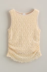 Treasure & Bond Kids' Ruched Stretch Lace Tank
