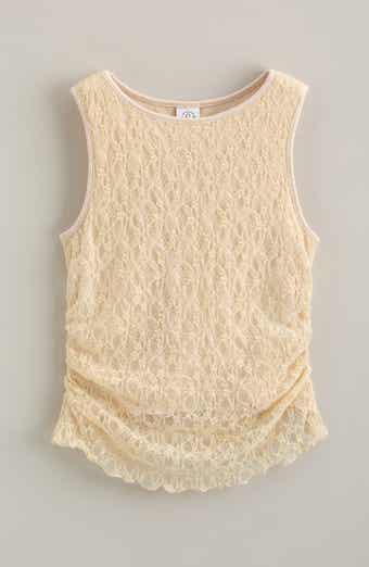 Kids' Ruched Stretch Lace Tank