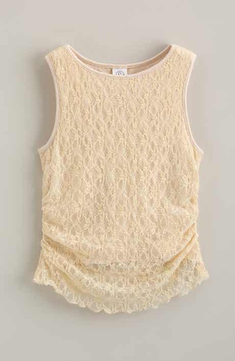 Kids' Ruched Stretch Lace Tank