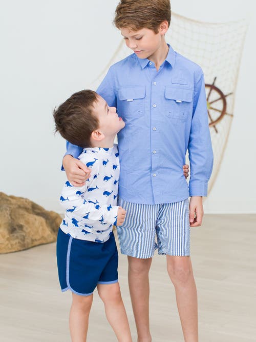 Ruggedbutts Boys Upf50+ Sun Protected Dolphin Hem Swim Trunks