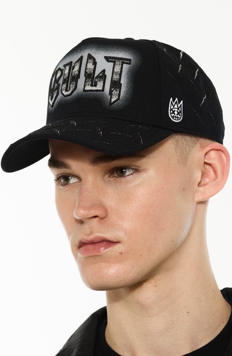 Cult of Individuality Embroidered Logo Trucker Hat, Alternate, color, Black