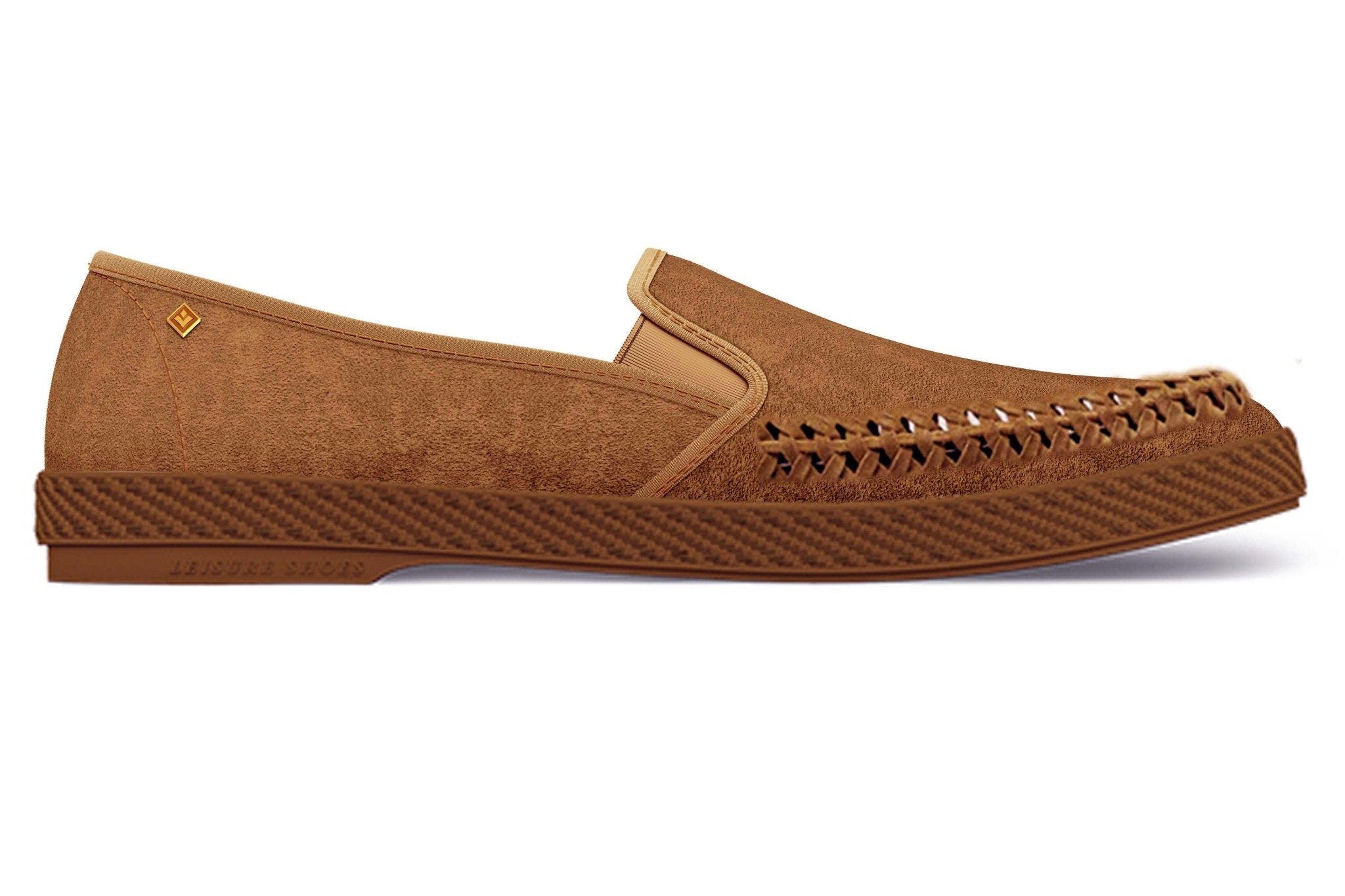 Rivieras Slip-On Woven Split Toe Moccasin, Main, color, Brown