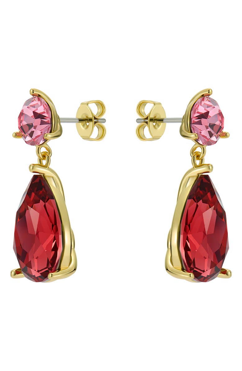 Ted Baker Teaire Crystal Drop Earrings, Alternate, color, Gold Tone / Pink Multi Crystal
