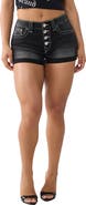 True Religion Rolled Button Fly Mid Rise Denim Shorts