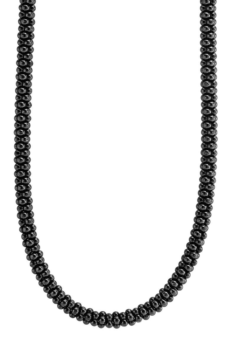 LAGOS 'Black Caviar' 5mm Beaded Necklace, Alternate, color,