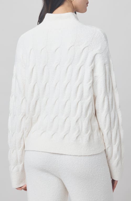 Splendid X @cellajaneblog Cable Half Placket Sweater In White