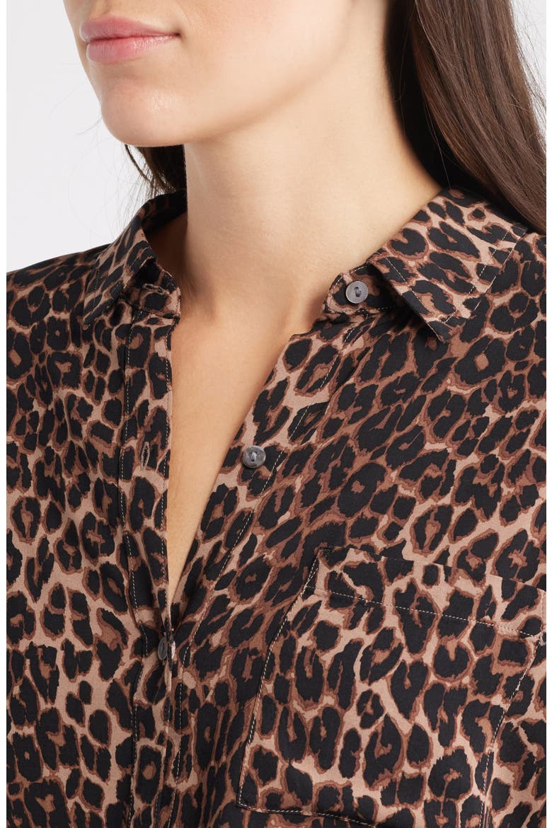 Josephine Print Shirt, Alternate, color, BROWN NALA