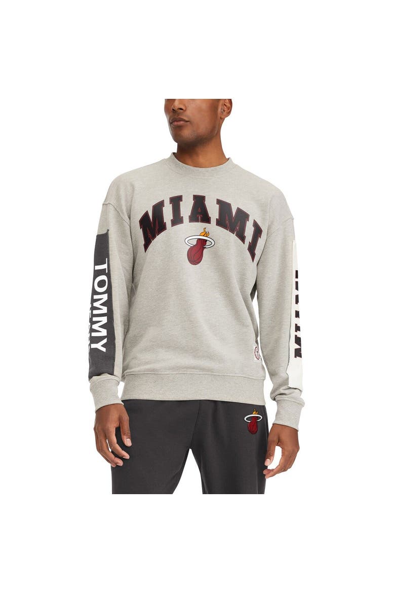 Men's Tommy Jeans Gray Miami Heat James Patch Pullover Sweatshirt, Main, color, Gray