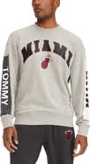 TOMMY JEANS Men's Tommy Jeans Gray Miami Heat James Patch Pullover Sweatshirt