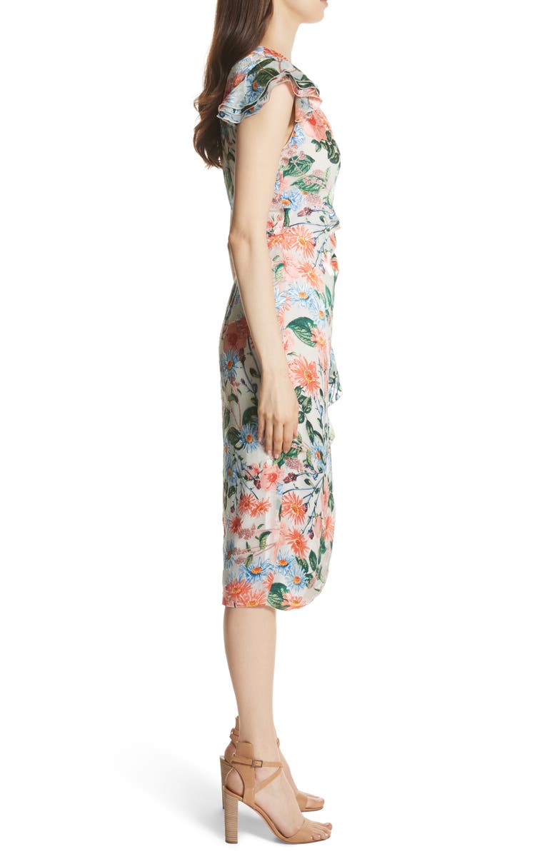 Alice + Olivia Garnet Floral Wrap Dress, Alternate, color,