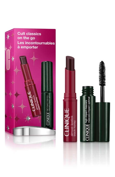 Cult Classics on the Go: High Impact Mascara + Black Honey Lip Mini Gift Set $29 Value