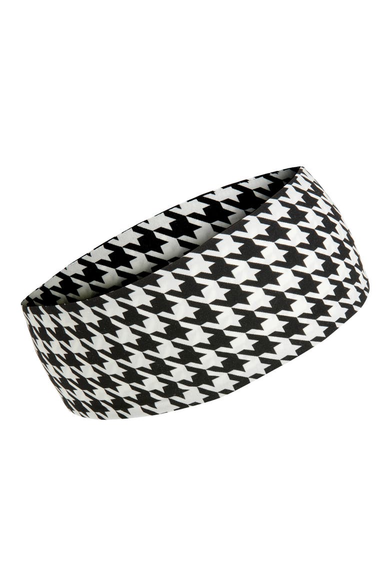 Houndstooth Fabric Headband, Main, color, HOUNDSTOOTH BLACK/ WHITE