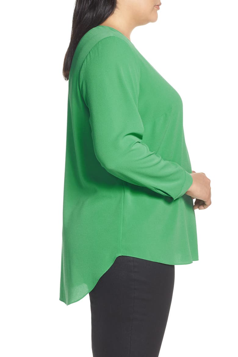 Soft Texture Split Neck Tunic, Alternate, color, EMERALD LEAF