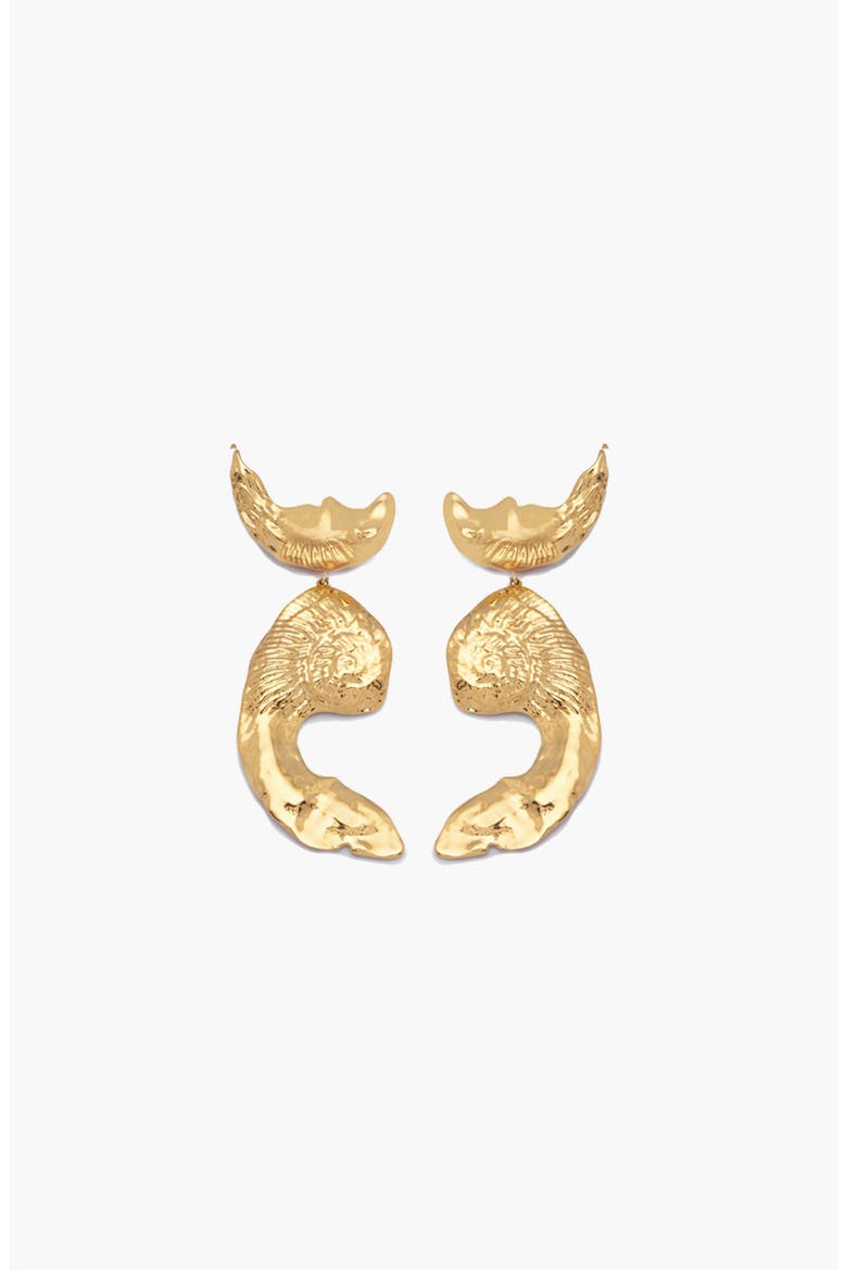 Vechi Shell Earrings in Gold, Alternate, color, Gold