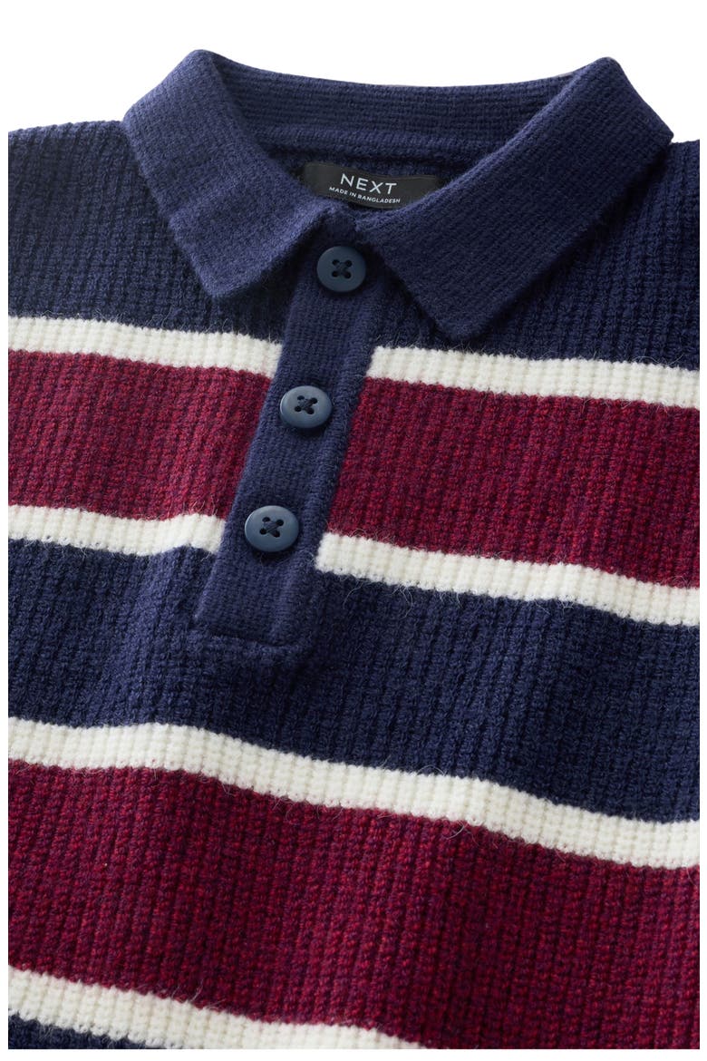 Kids' Stripe Polo Sweater, Alternate, color, NAVY MULTI