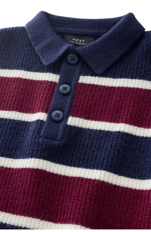 Next Kids' Stripe Polo Sweater In Multi