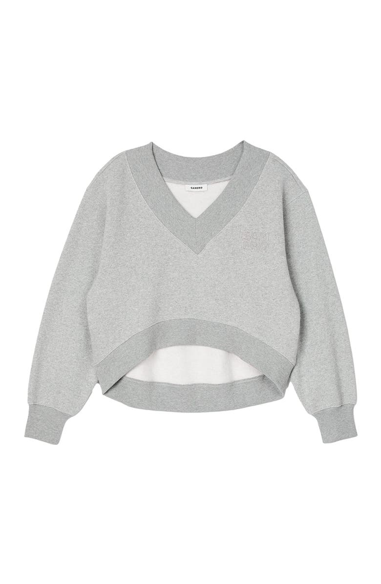 SANDRO Cropped sweatshirt, Alternate, color, 