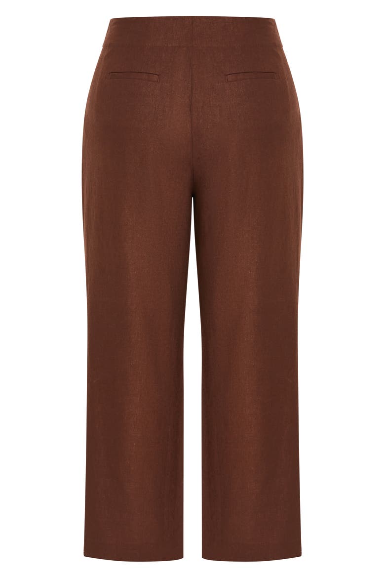 Viven Linen Blend Wide Leg Pants, Alternate, color, CHOCOLATE