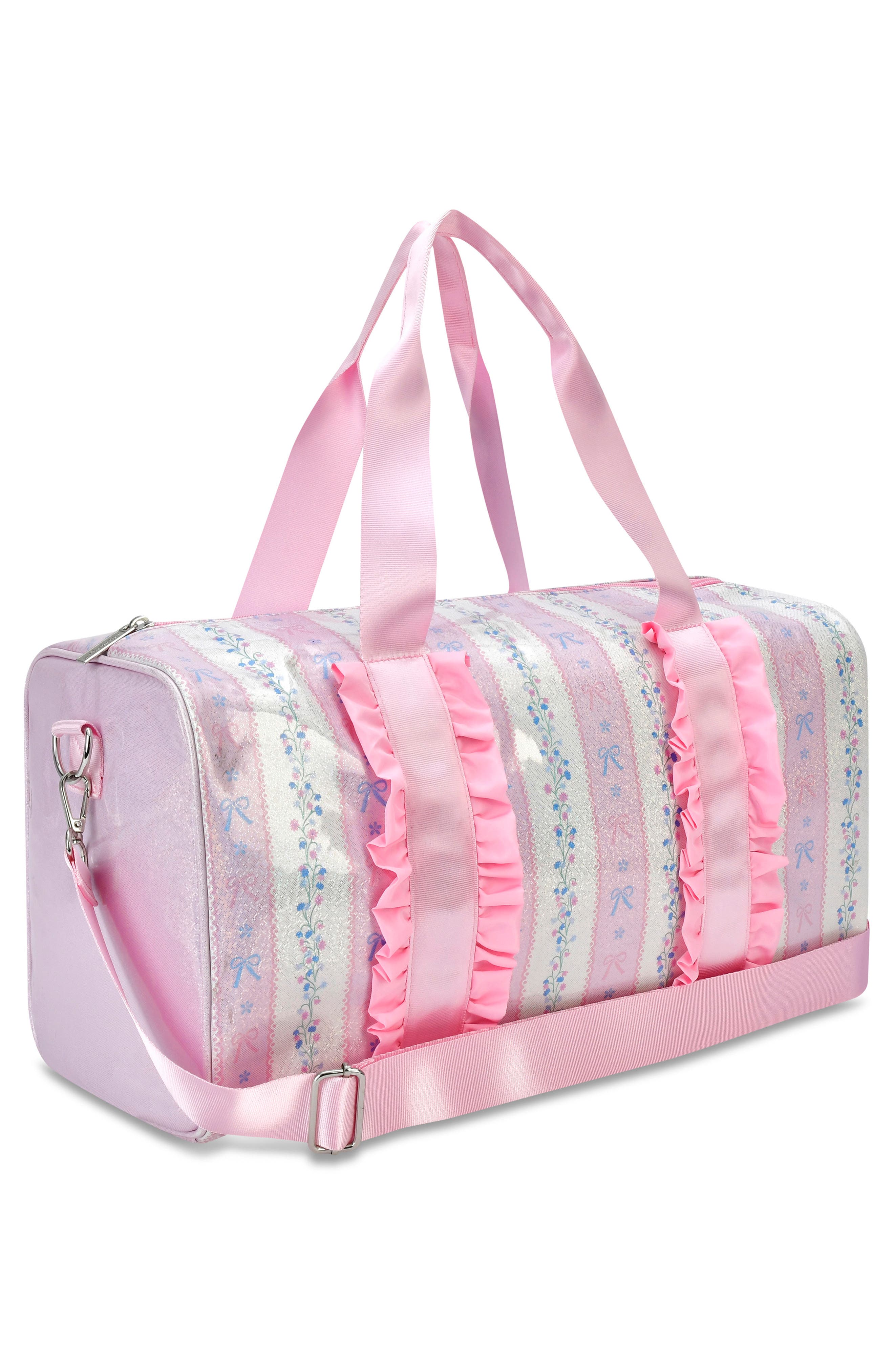 Iscream Kids' Floral Stripes Duffle Bag, Alternate, color, Pink Multi