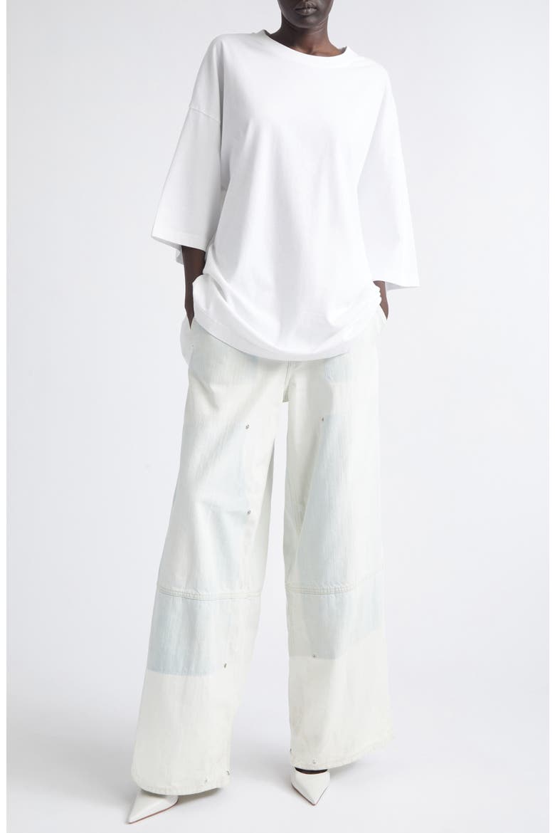 Gabrielle Oversize Open Back Cotton T-Shirt, Alternate, color, OPTICAL WHITE