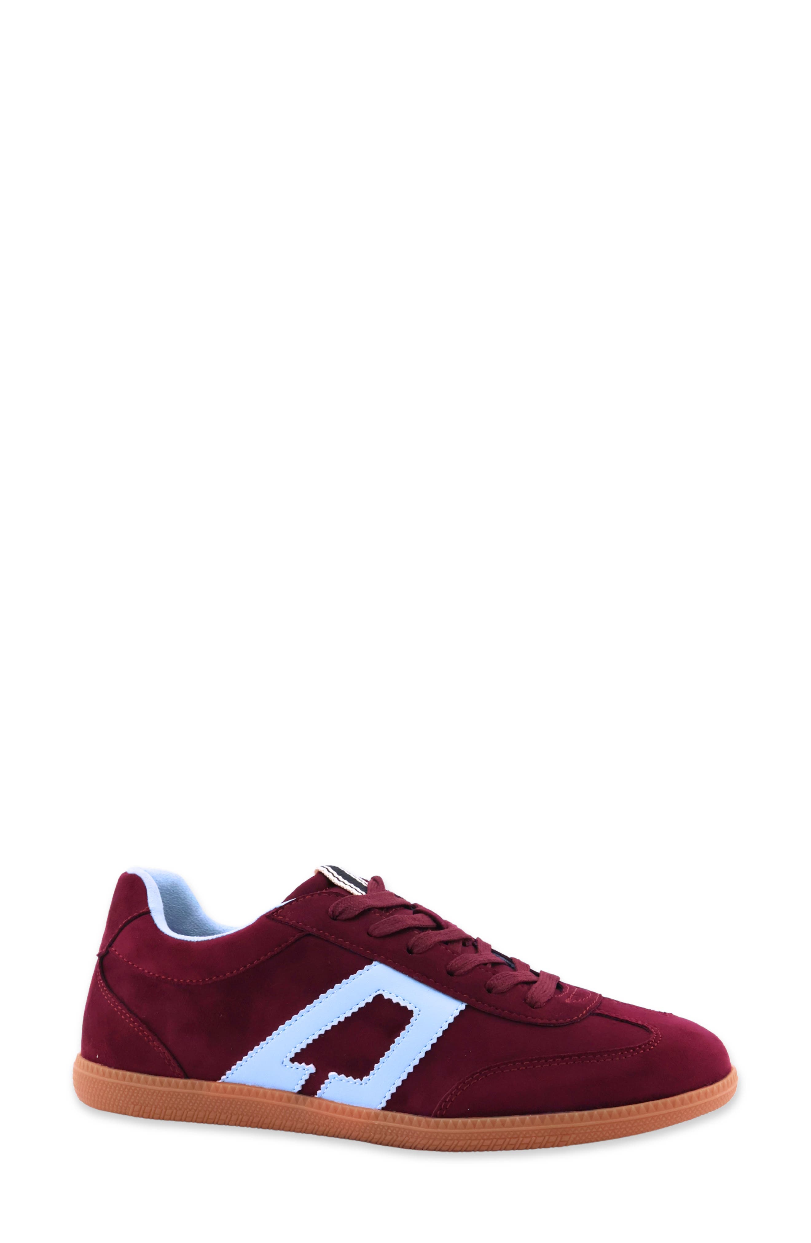 Saffron Sneaker, Main, color, BURGUNDY
