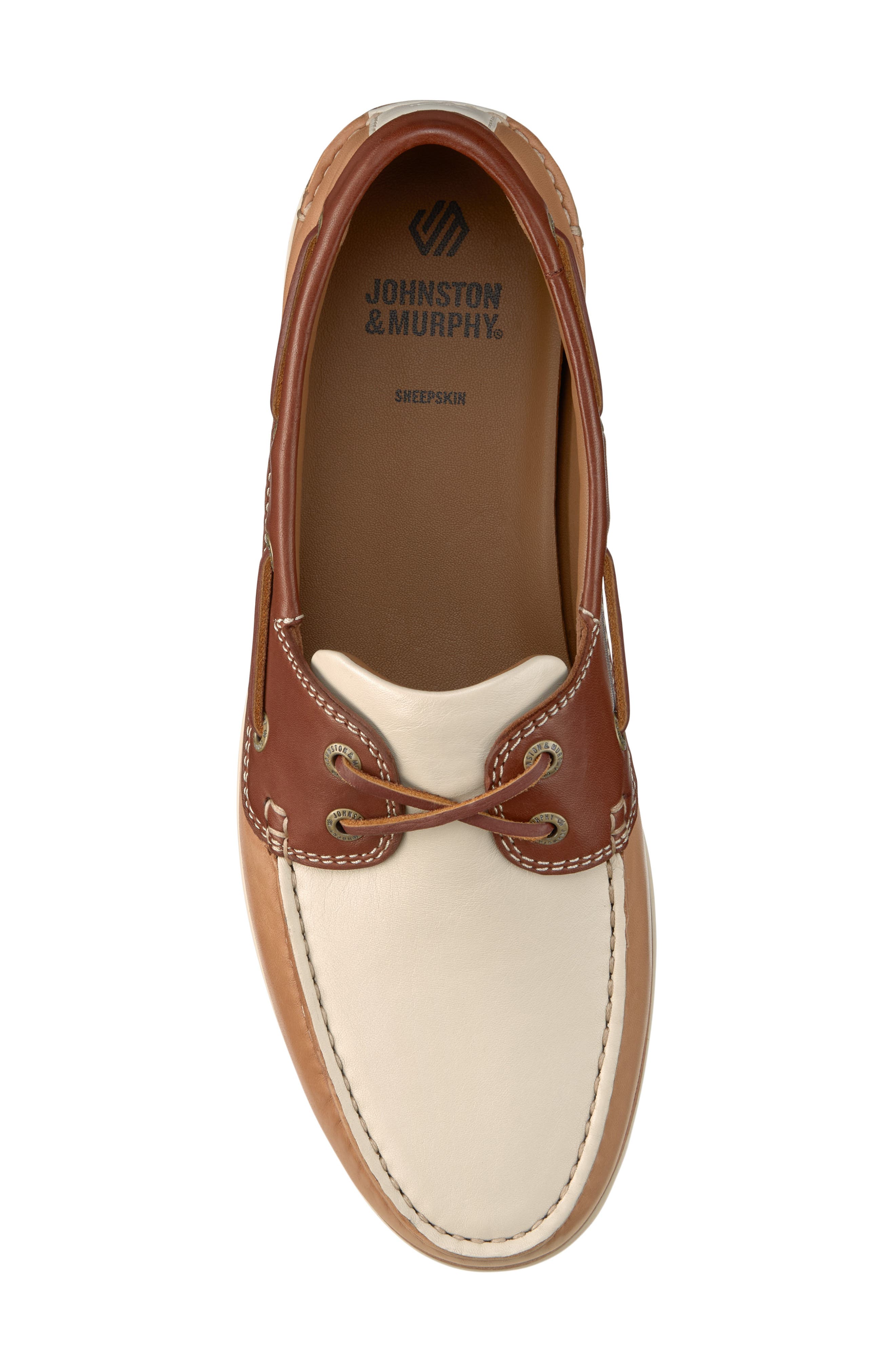 Johnston & Murphy Monaco Boat Shoe, Alternate, color, Tan Multi Sheepskin