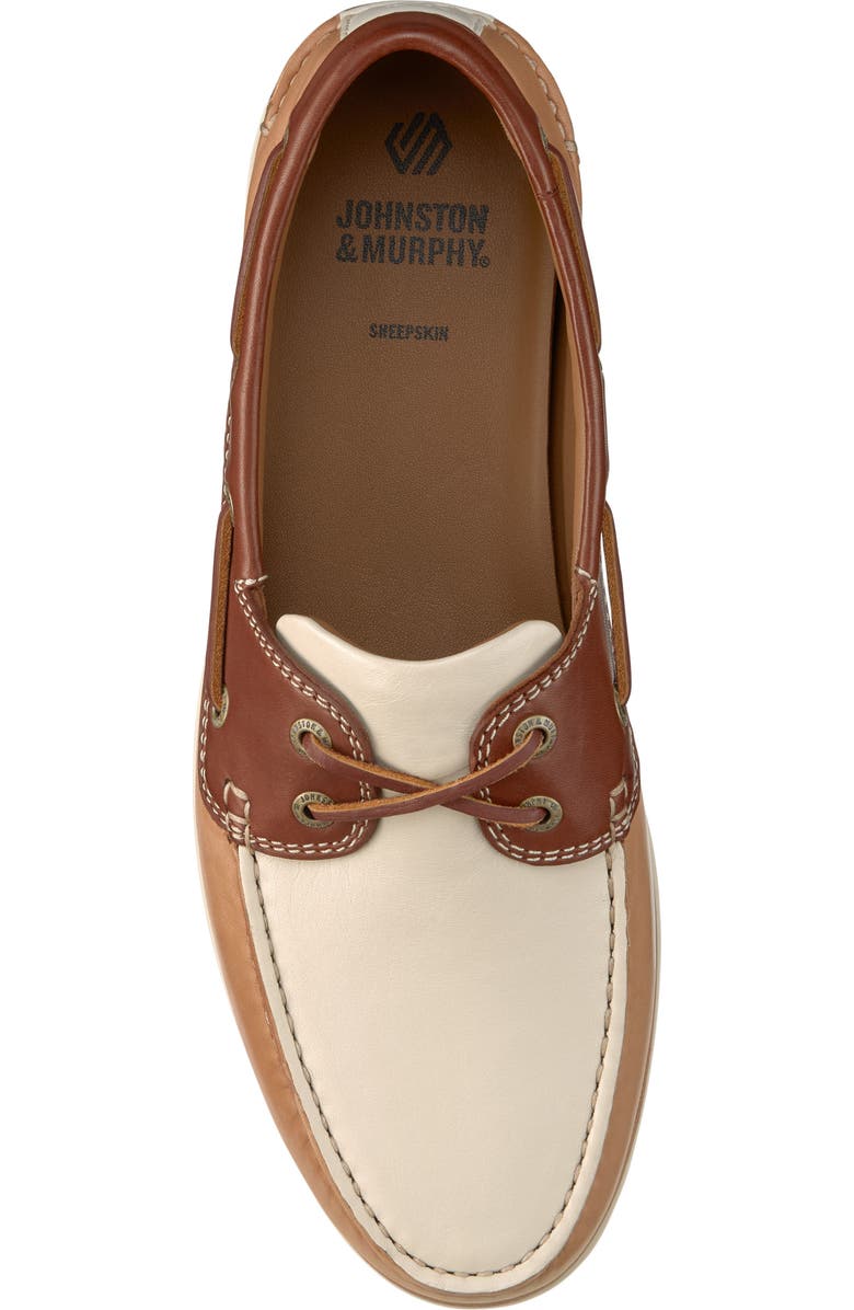 Johnston & Murphy Monaco Boat Shoe, Alternate, color, Tan Multi Sheepskin