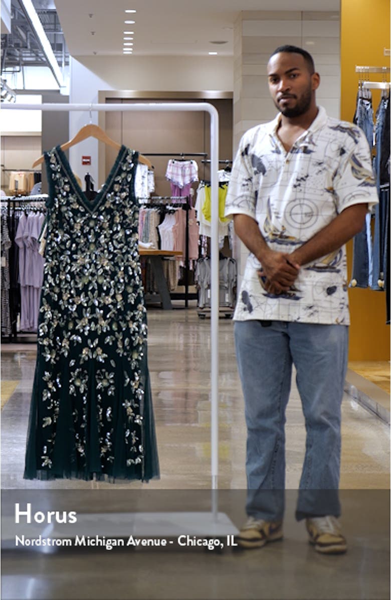 Ruffle Beaded Midi Mermaid Cocktail Dress, sales video thumbnail