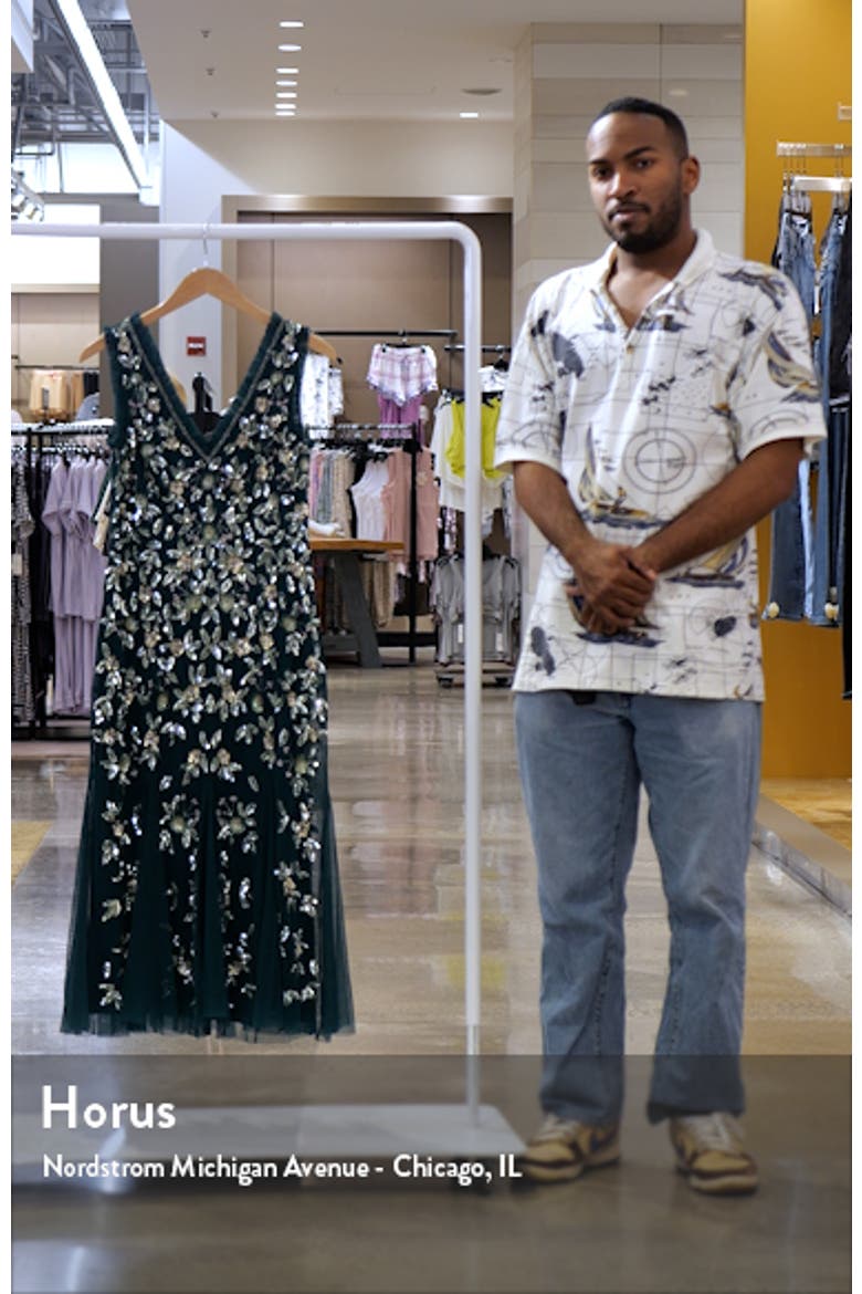 Ruffle Beaded Midi Mermaid Cocktail Dress video
