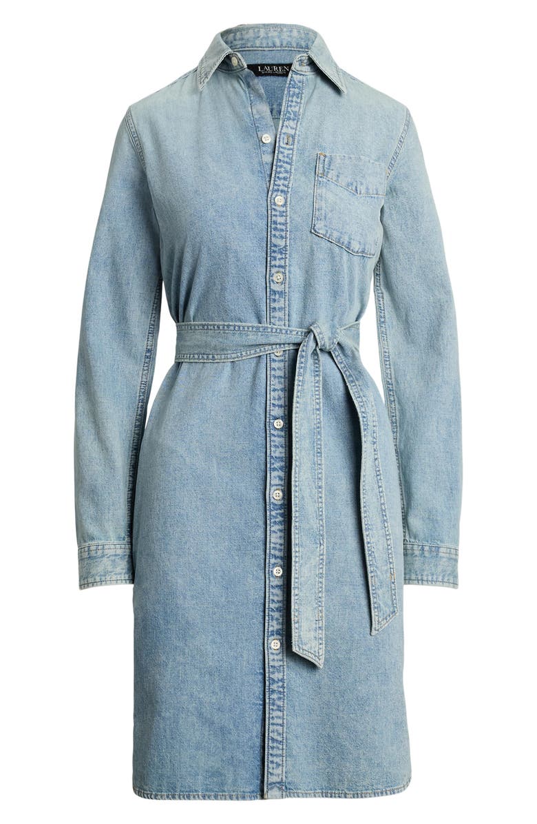 Lauren Ralph Lauren Long Sleeve Belted Denim Shirtdress, Alternate, color, 