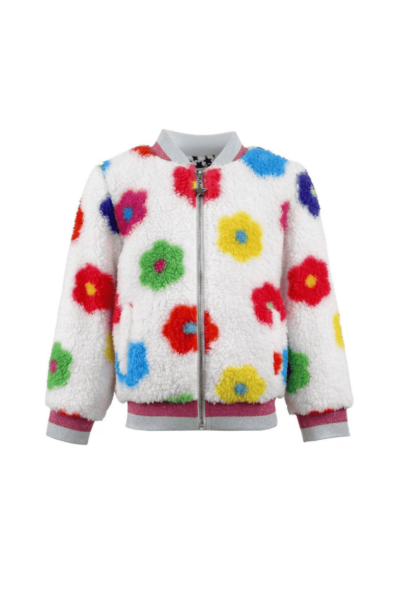 Rainbow Daisy Bomber, Main, color, White