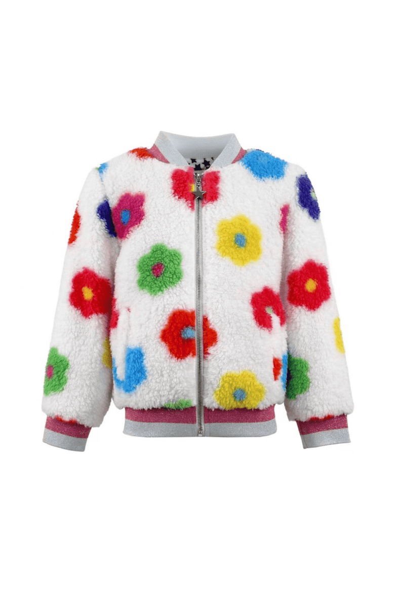 Lola + The Boys Rainbow Daisy Bomber, Main, color, White