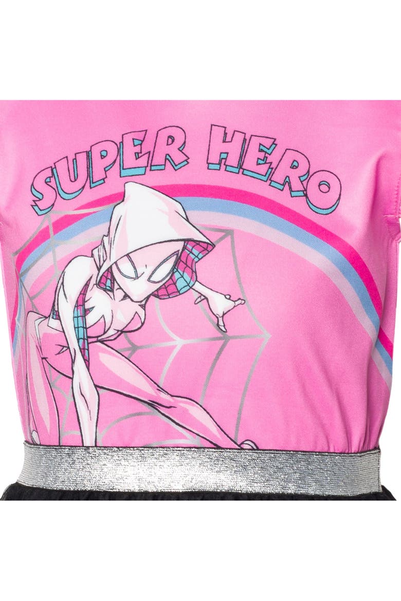 Spider-Verse Hooded Dress, Alternate, color, Ghost Spider Pink