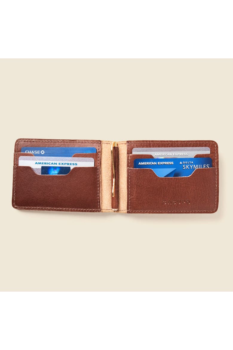 Bifold Money Clip Wallet, Main, color, Chocolate
